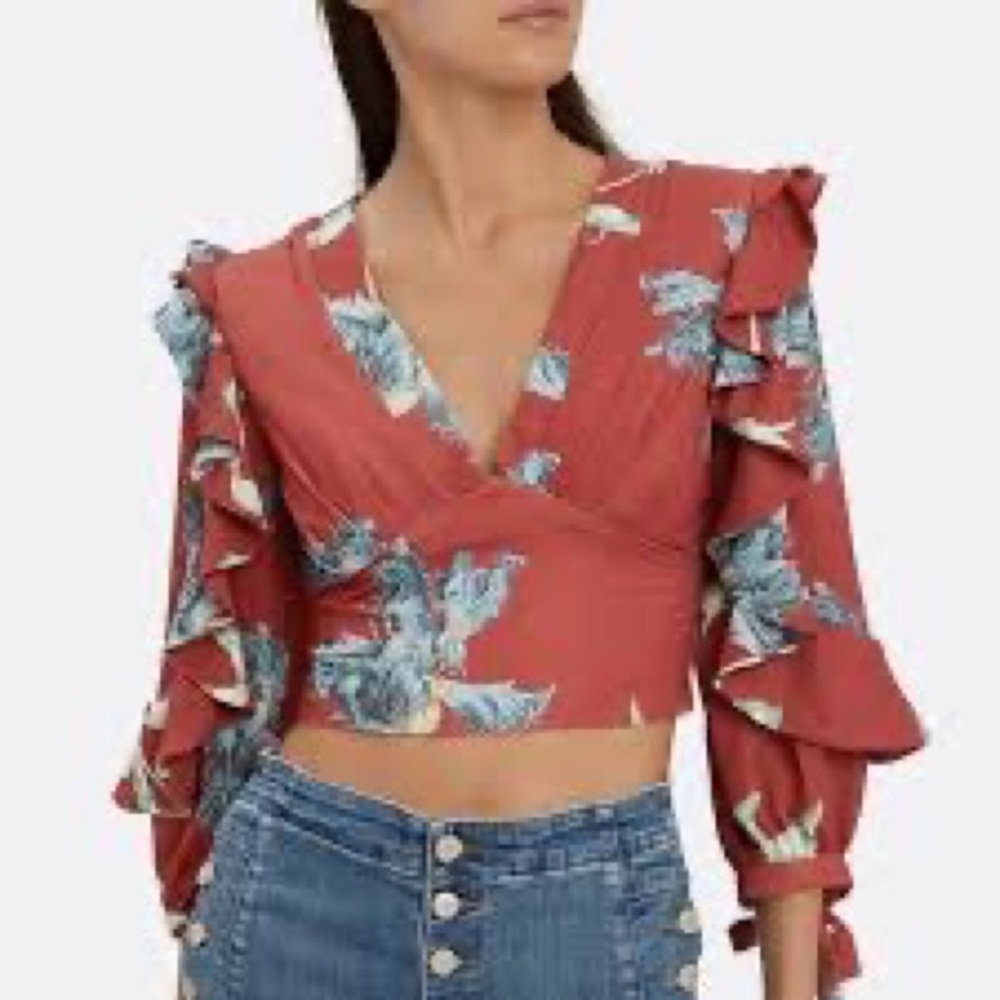 PatBO Ruffle Detail Top